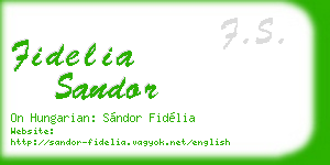 fidelia sandor business card